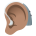 🦻🏽 ear with hearing aid: medium skin tone display on JoyPixels